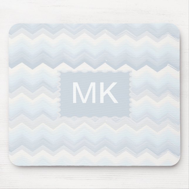Ocean Shades Watercolor Chevron Mouse Mat (Front)