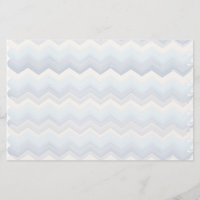 Ocean Shades Watercolor Chevron Stationery (Front)