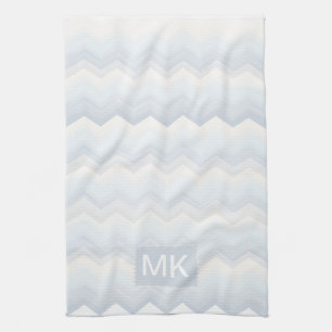 Ocean Shades Watercolor Chevron Tea Towel