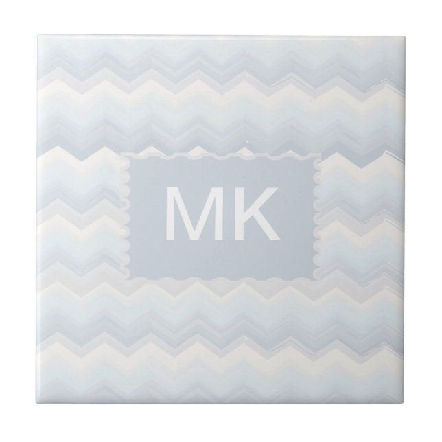 Ocean Shades Watercolor Chevron Tile (Front)