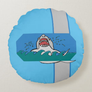 Ocean Shark Brew Round Cushion