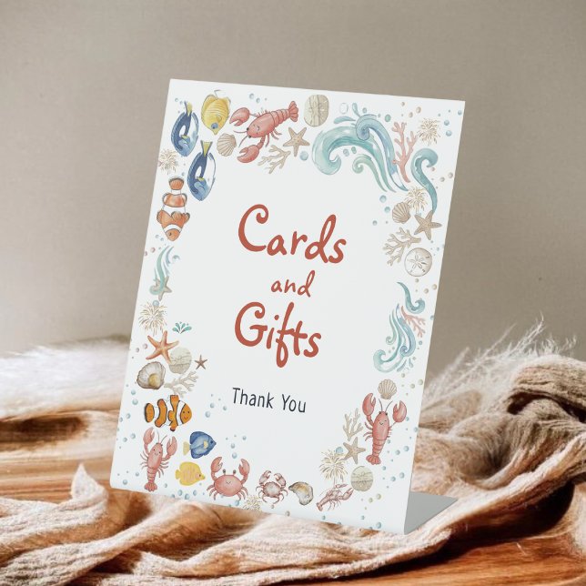 Ocean She Is a Catch Cards & Gifts Bridal Shower Pedestal Sign (Creator Uploaded)