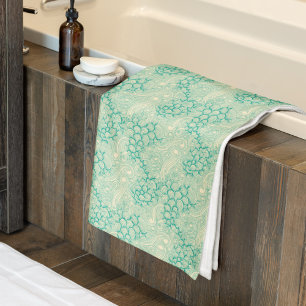 Ocean Shells Sea Waves Abstract Vintage Pattern Beach Towel