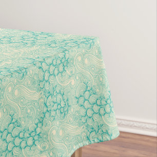 Ocean Shells Sea Waves Abstract Vintage Pattern Tablecloth