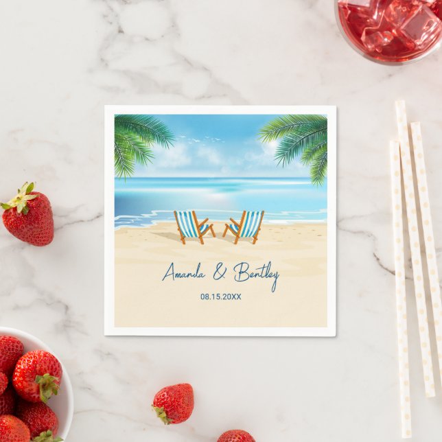 Ocean Shore Beach Chairs Napkin (Insitu)