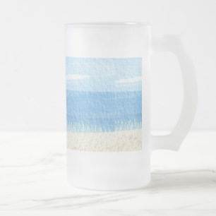 Ocean Shore Frosted Glass Beer Mug
