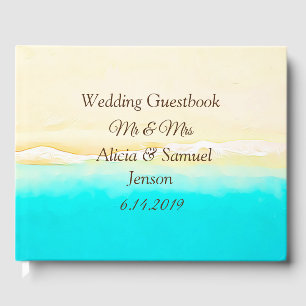 Ocean Shore Sandy Beach Wedding Guest Book
