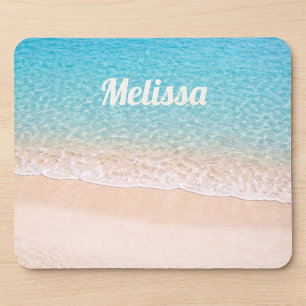 Ocean Shoreline Custom Name Mouse Mat