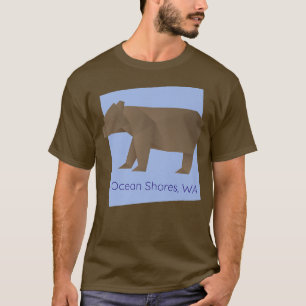 Ocean Shores Brown Origami Bear Abstract Geometric T-Shirt