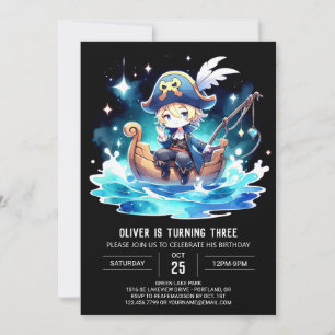 Ocean Simple Pirate Birthday Invitation