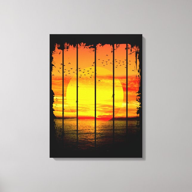 OCEAN SIMPLE SUNSET CANVAS PRINT (Front)