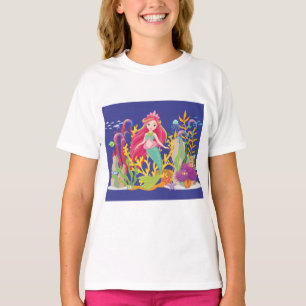 Ocean Siren: Long Red Hair T-Shirt