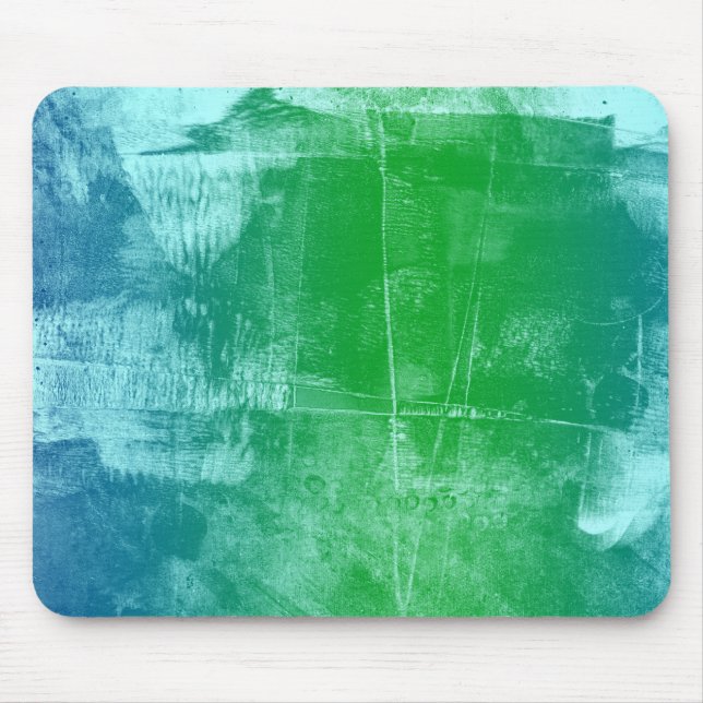 Ocean Sky Blue Green Abstract Mouse Mat (Front)