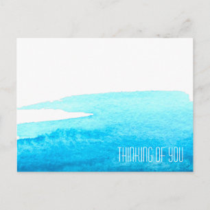 Ocean sky blue watercolor minimal postcard