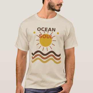 Ocean Soul Retro Sunset Waves, Boho Surf T-Shirt