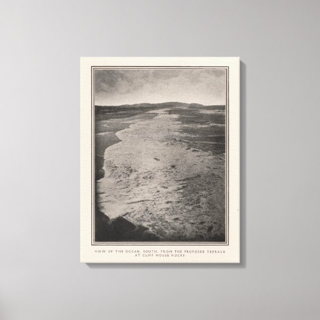 Ocean south from Cliff House Rocks Canvas Print (Front)