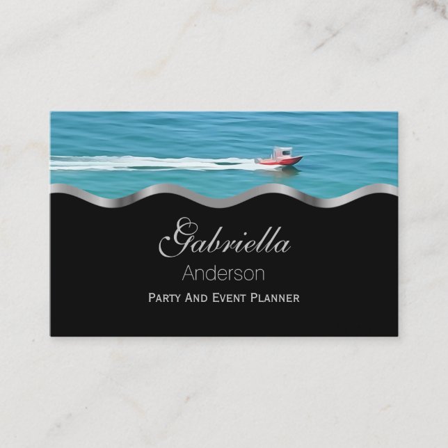 Ocean Speed Boat Business Cards (Front)