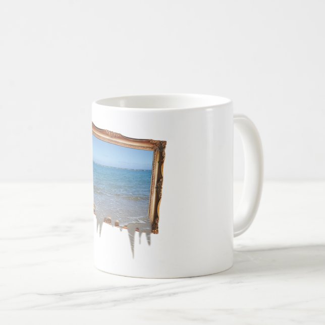 Ocean Spilling Out of Picture Frame Coffee Mug (Front Right)