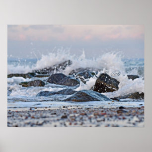 Ocean Splash Watercolor Poster