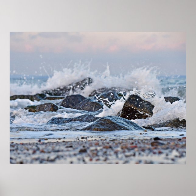 Ocean Splash Watercolor Poster (Front)