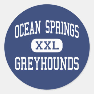 Ocean Springs - Greyhounds - High - Ocean Springs Classic Round Sticker