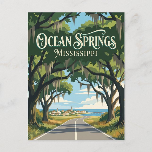 Ocean Springs Mississippi Postcard (Front)