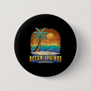 Ocean Springs Mississippi Vintage Distressed Souve 6 Cm Round Badge