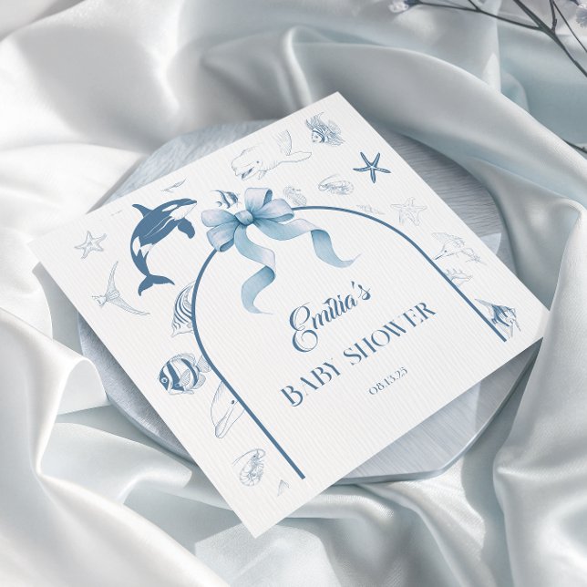Ocean Sprinkles Blue Baby Shower Napkin (Creator Uploaded)