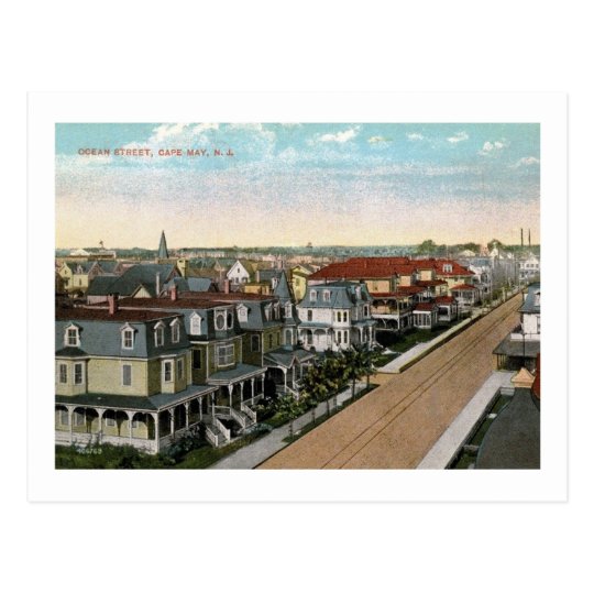 Ocean St., Cape May, New Jersey Vintage Postcard