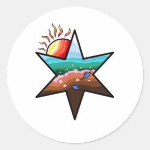 Ocean Star Sunset Classic Round Sticker