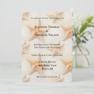 Ocean Starfish Beach Wedding Invitation