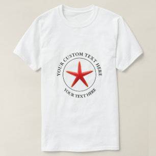 Ocean Starfish Custom Text  T-Shirt