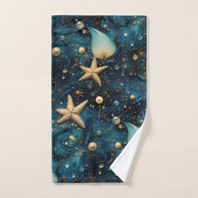 Ocean Starfish Pattern Hand Towel (Hand Towel)