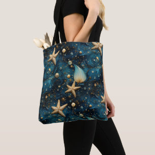 Ocean Starfish Pattern Shoulder Tote Bag