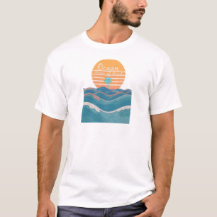 Ocean State of Mind Tropical Beach Sunset Waves T-Shirt