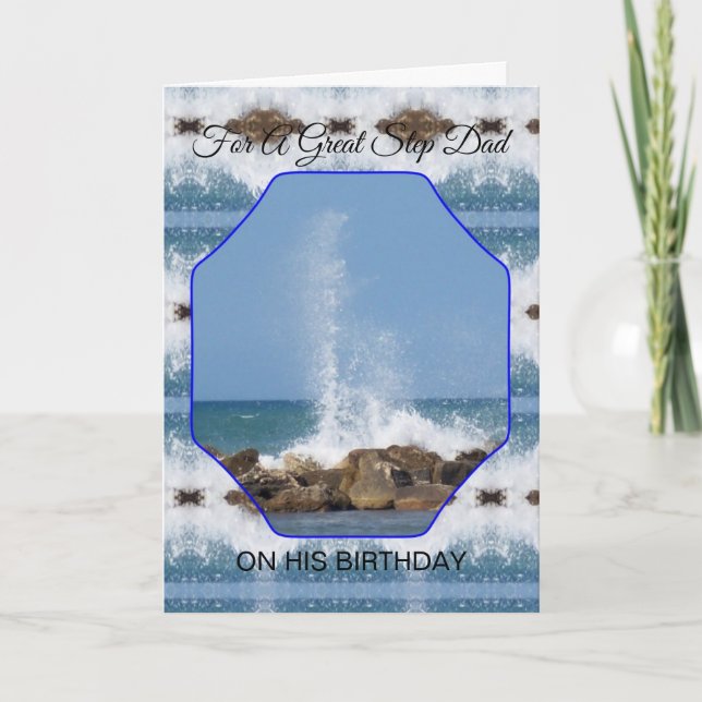 Ocean Step Father Birthday Card (Front)