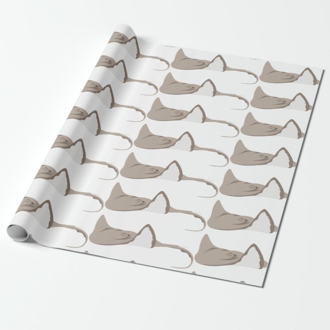 Ocean Stingray Wrapping Paper (Unrolled)