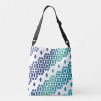Ocean Storm Blue Diamond and Honeycomb Pattern
