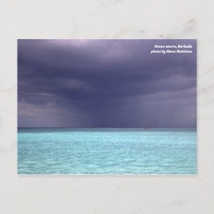 Ocean storm in Barbuda postcard 