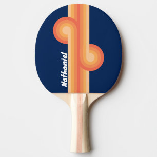 Ocean Sun Fall Stripe Loop with Name Ping Pong Paddle