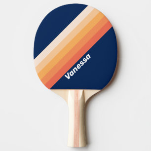 Ocean Sun Fall Stripes with Name Ping Pong Paddle