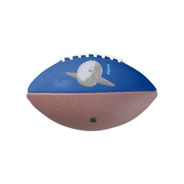 Ocean sunfish mola mola cute cartoon american football (Rotated 270)