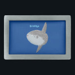 Ocean sunfish mola mola cute cartoon  belt buckle<br><div class="desc">The largest bony fish in the world - the ocean sunfish or Mola mola in cute cartoon illustration style.</div>