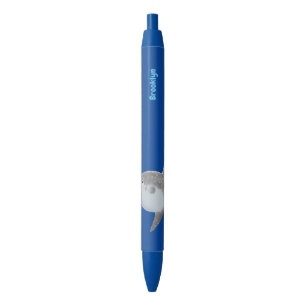 Ocean sunfish mola mola cute cartoon black ink pen