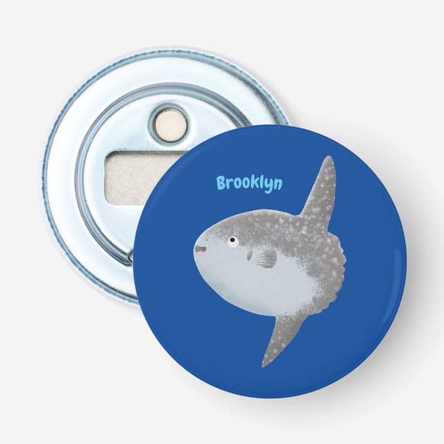 Ocean sunfish mola mola cute cartoon  bottle opener (Front)