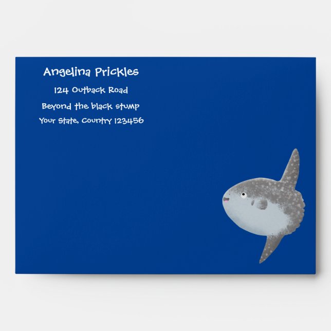 Ocean sunfish mola mola cute cartoon envelope (Front)