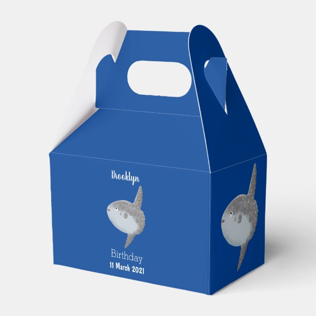 Ocean sunfish mola mola cute cartoon favour box (Front Side)