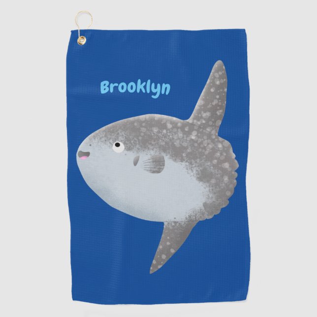Ocean sunfish mola mola cute cartoon golf towel (Front)
