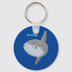 Ocean sunfish mola mola cute cartoon  key ring