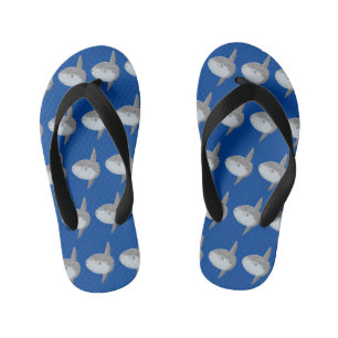 Ocean sunfish mola mola cute cartoon kid's flip flops